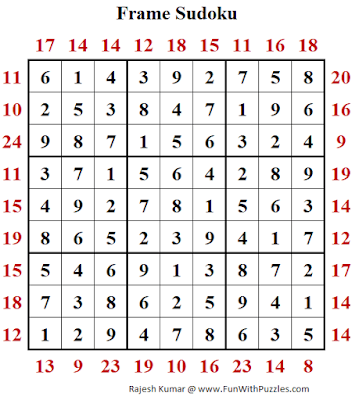 Frame Sudoku Puzzle (Fun With Sudoku Series #268) Solution