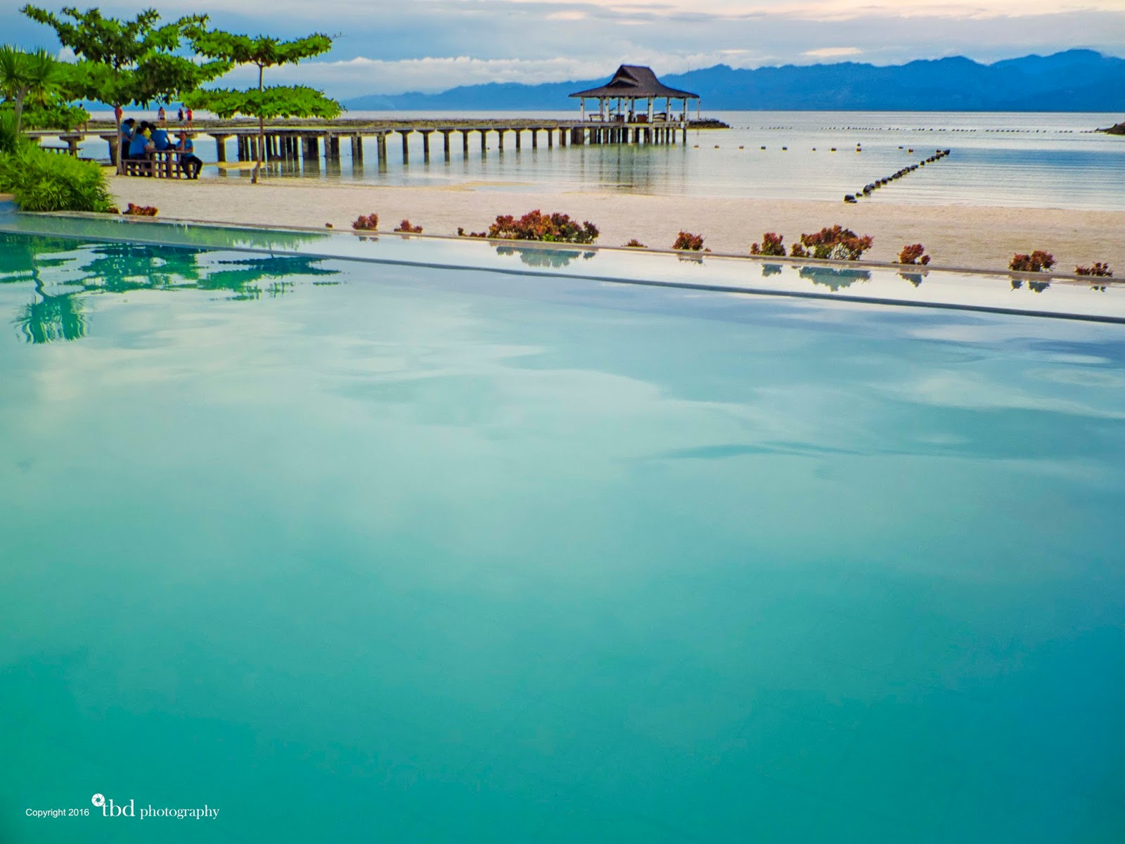 A Piece Of Paradise At Secdea Beach Resort Samal Island Davao Infinity Pool With The Scenic Ocean And Mountains In Background At Secdea