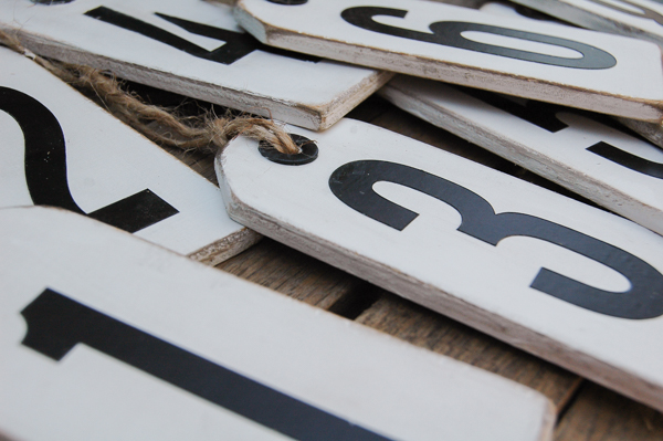 An easy tutorial for turning thin plywood scraps into the perfect distressed number tags. Littlehouseoffour.com