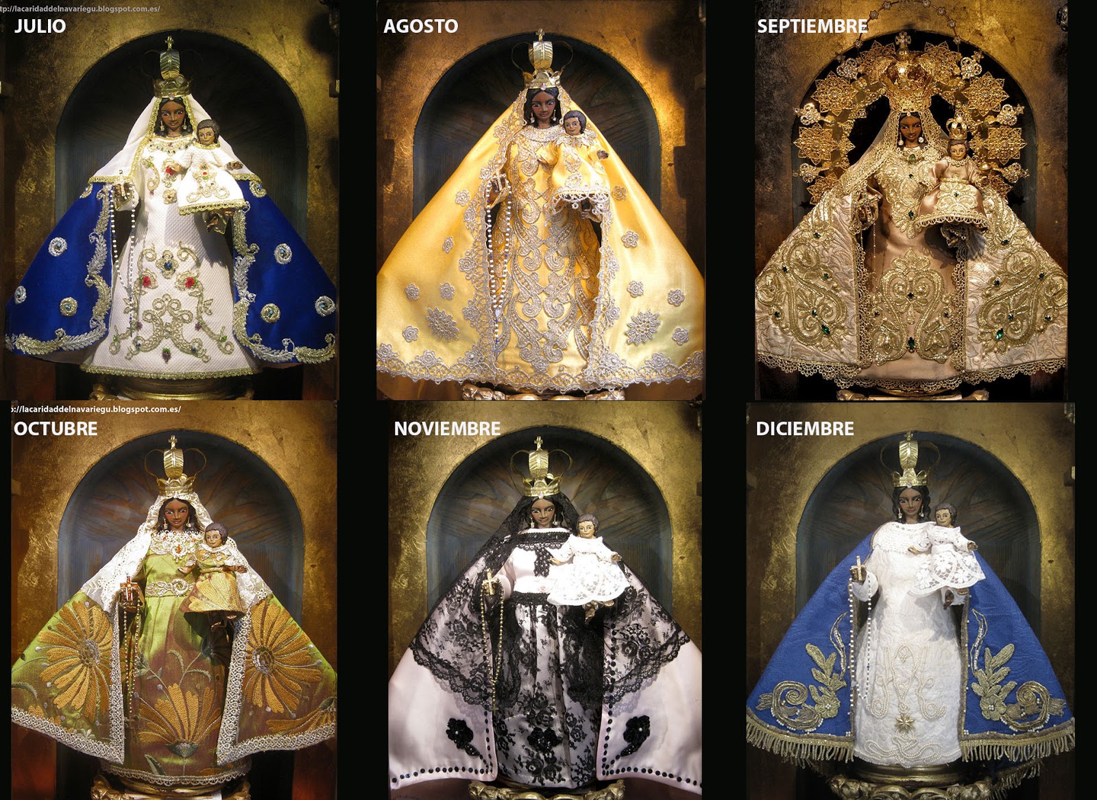 virgen de la caridad CAMBIOS DE VESTUARIO DE LA VIRGEN DE LA CARIDAD