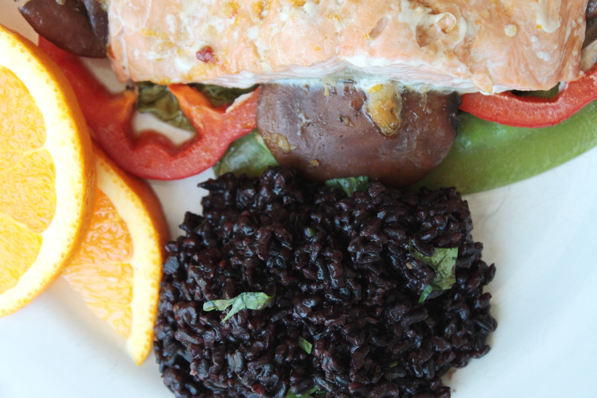 A Teaspoon and A Pinch Asian Salmon with Forbidden Rice
