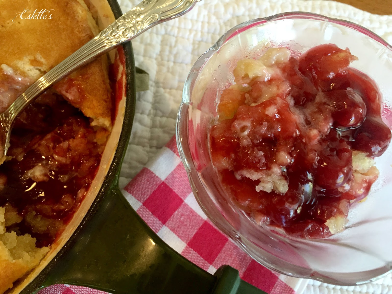 Estelle's SKILLET CHERRY COBBLER