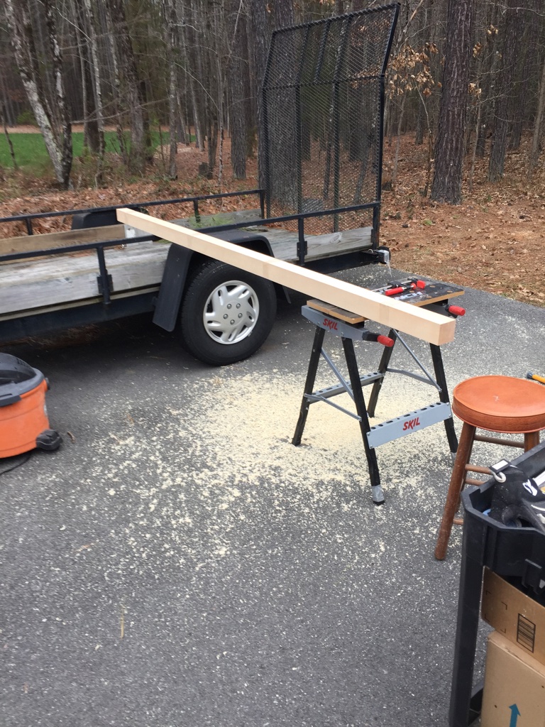 Ron's Pocketship Build Boom Gallows work and Beginning Mast