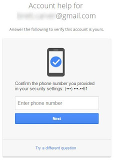 Confirm the phone number you provided in your security settings