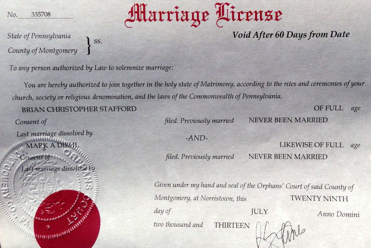 More JMG Readers Get Marriage License From Pennsylvania's ...
