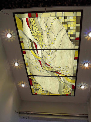 stained glass panels for false ceiling designs  