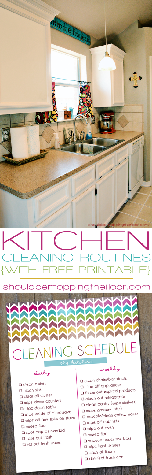 Kitchen Cleaning Routines & Free Printable Cleaning Checklist