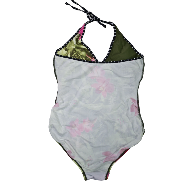 FASHION CARE 2U S126 Green Floral One Piece Swimsuit Swimwear XL