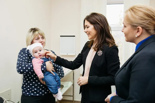 Crown Princess Mary wore Hugo Boss silk blouse, Massimo Dutti Tiny polka dot printed jacket