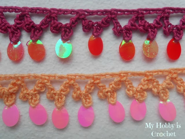 Sequined Crochet Trim/ Necklace Oriental Spirit - Free Pattern + Tutorial