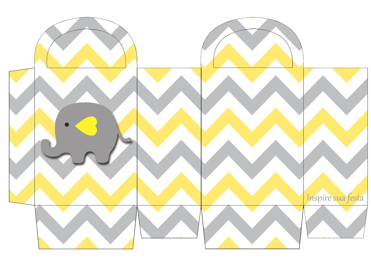 Baby Elephant in Grey and Yellow Chevron: Free Printable Boxes and Free ...
