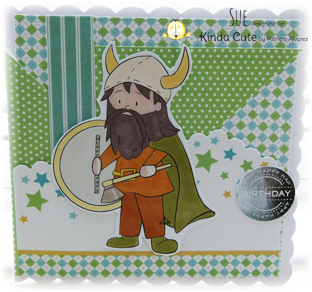male birthday card with a viking digital stamp