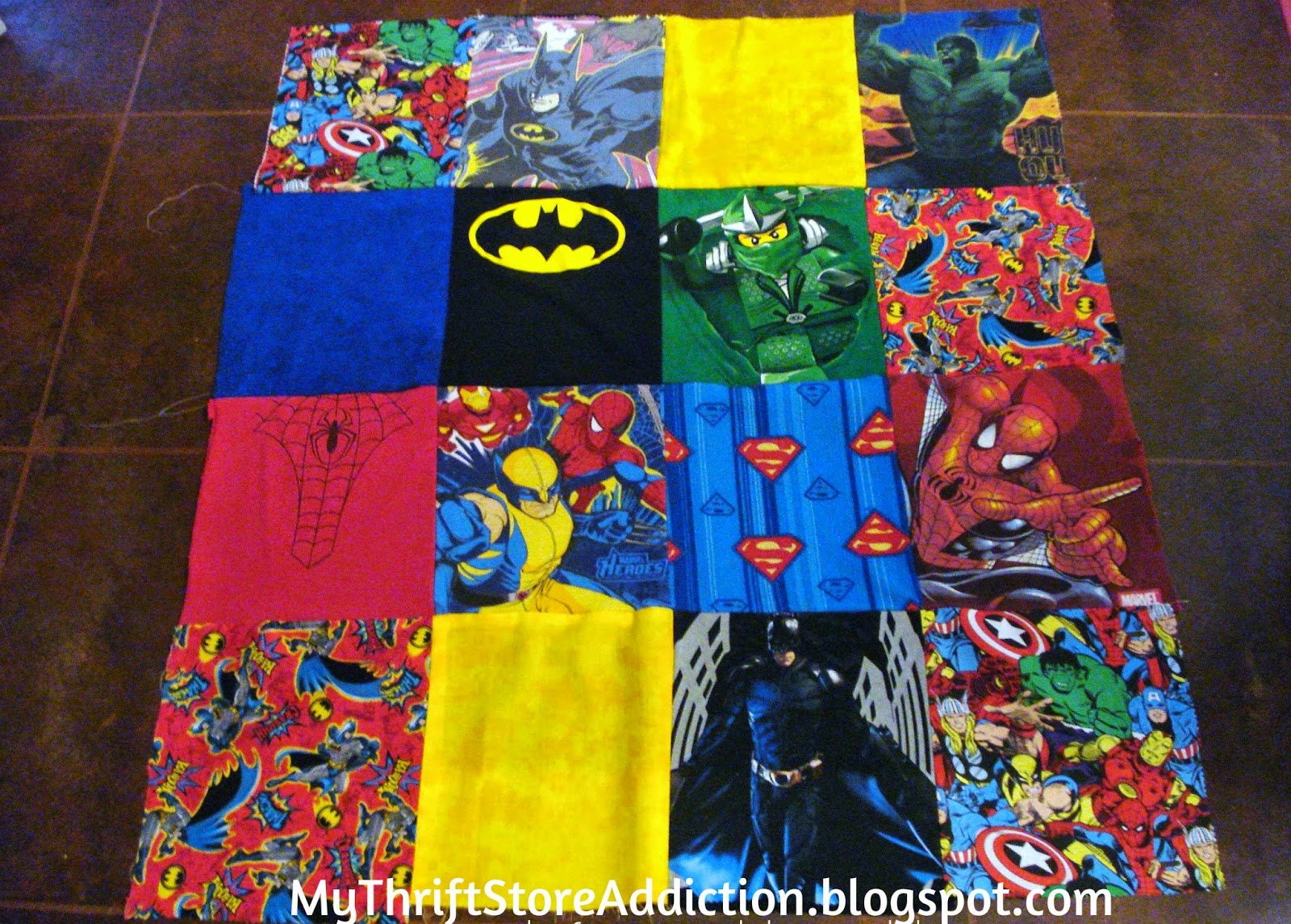 Superhero t-shirt quilt