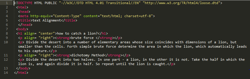 wayslive: How to align text in HTML