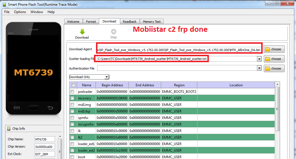 Mobiistar C2 and Mobiistar C1 MTK Secure Boot FRP Lock