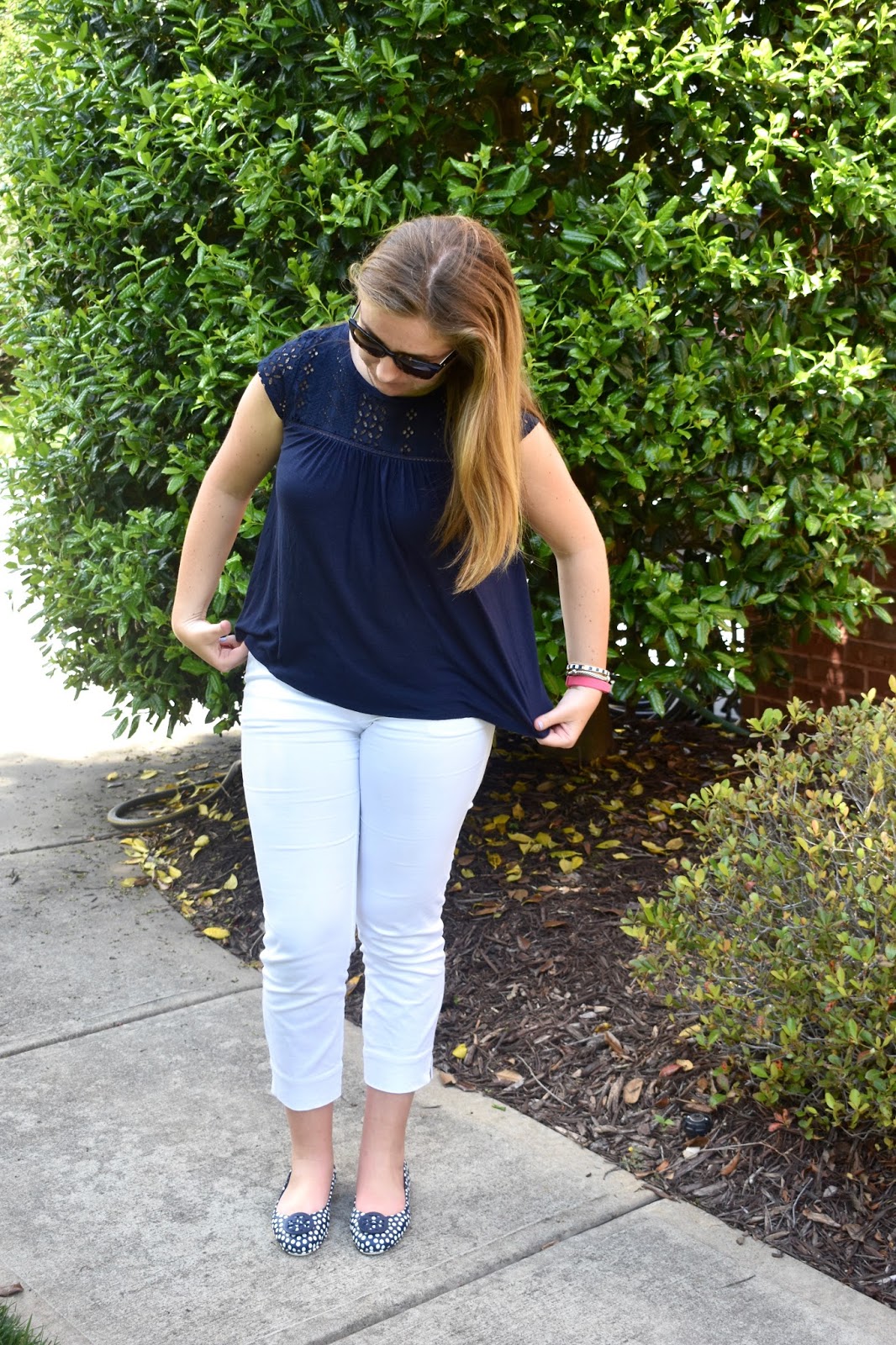 black and white polka dot flats