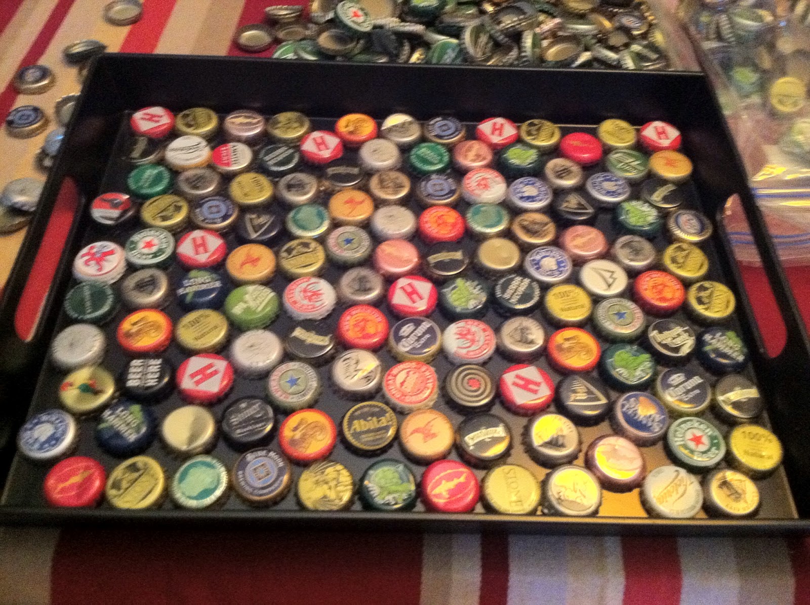 Painting Life Red & Black Beer Bottle Cap Tray