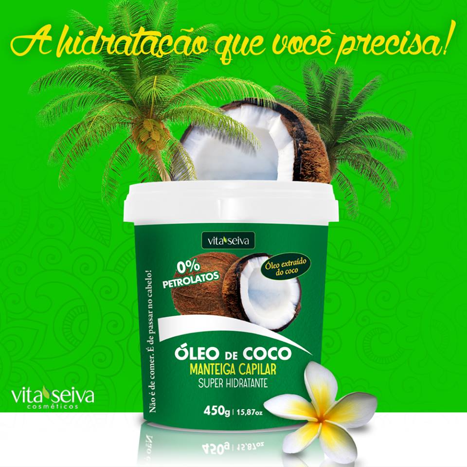 Manteiga capilar super hidratante Óleo de Coco da Vita Seiva