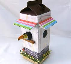 casa de pássaro Casas de Pássaros feitas com Caixas de Leite/Sumo Recicladas