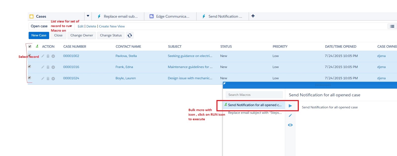 Salesforceeasy bulk macro in salesforce