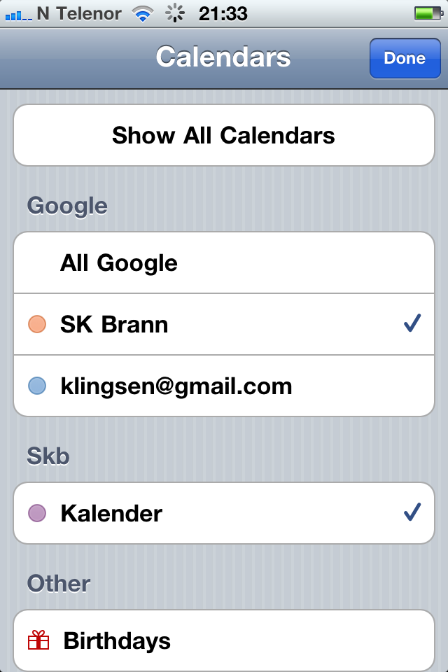 How to sync multiple Google calendars with iPhone 4