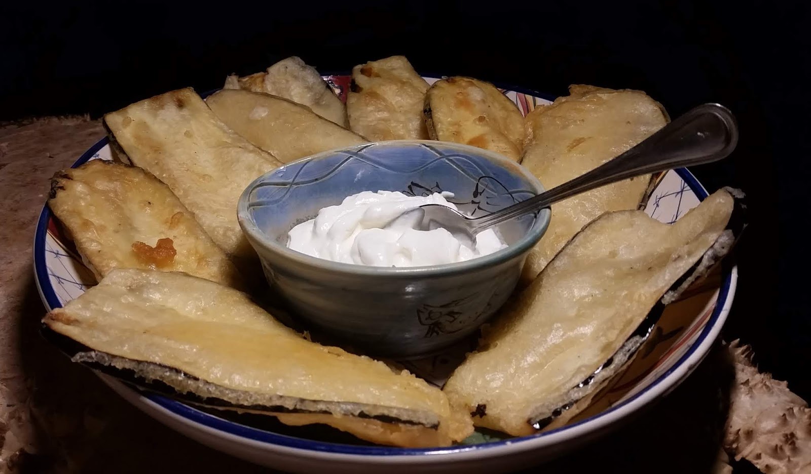 Thibeault's Table Eggplant with Tempura Batter and Lebanese Garlic Sauce
