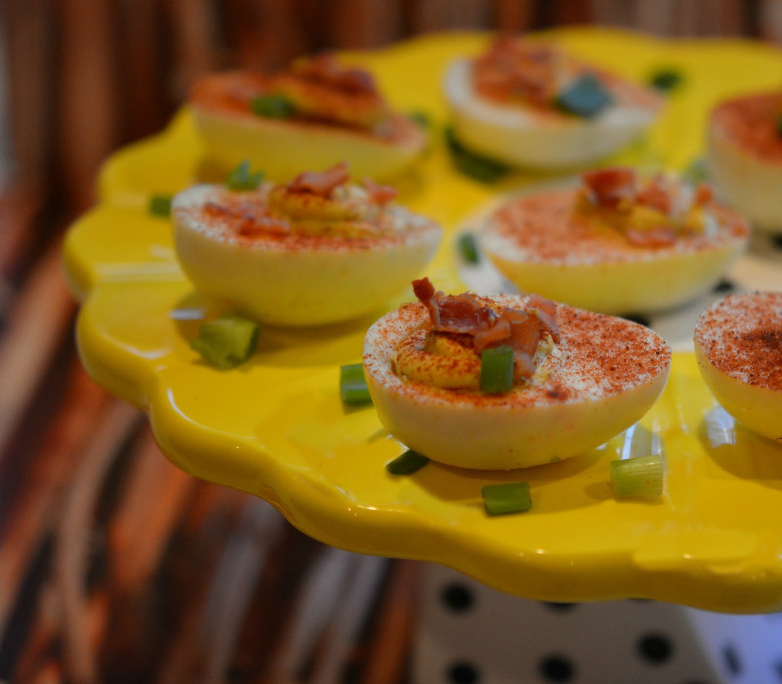 DEVILED EGGS WITH BACON & SCALLIONS Hugs and Cookies XOXO