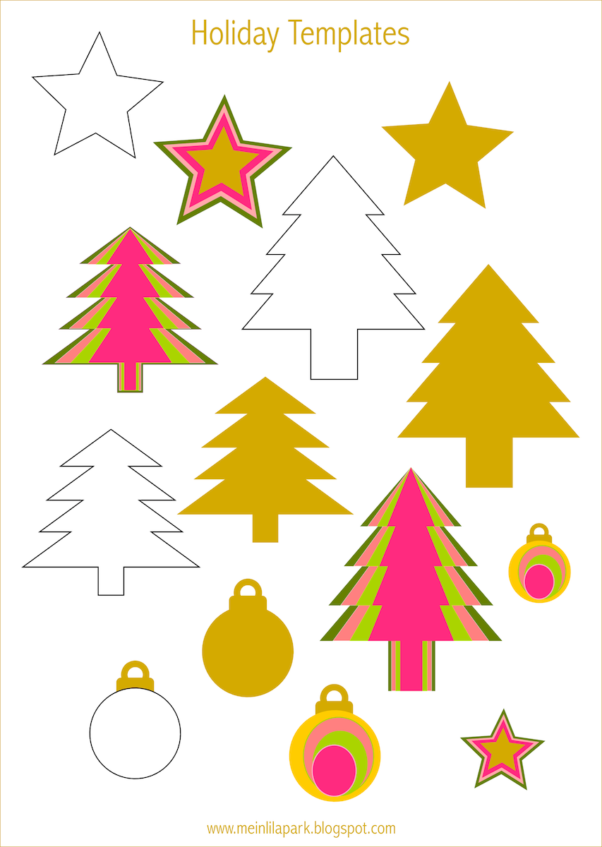 Free Printable Holiday Templates Tree Star And Bauble 