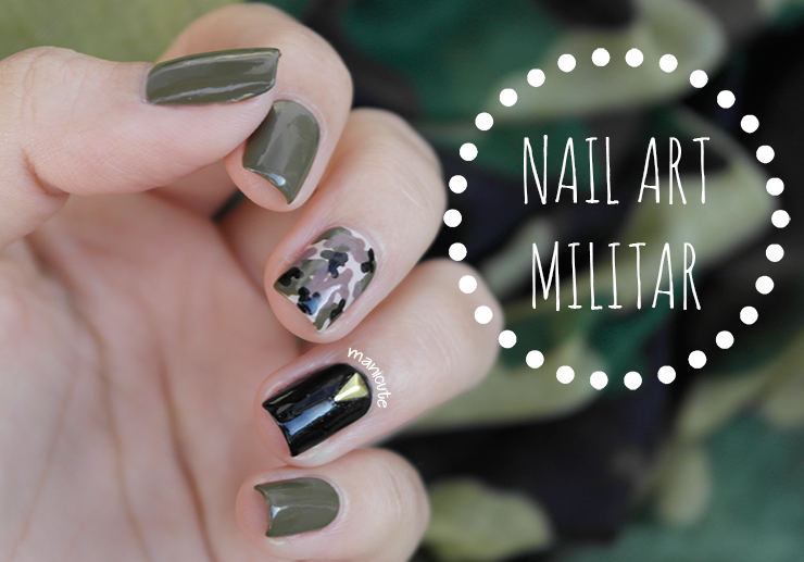 military nails H&M olive green