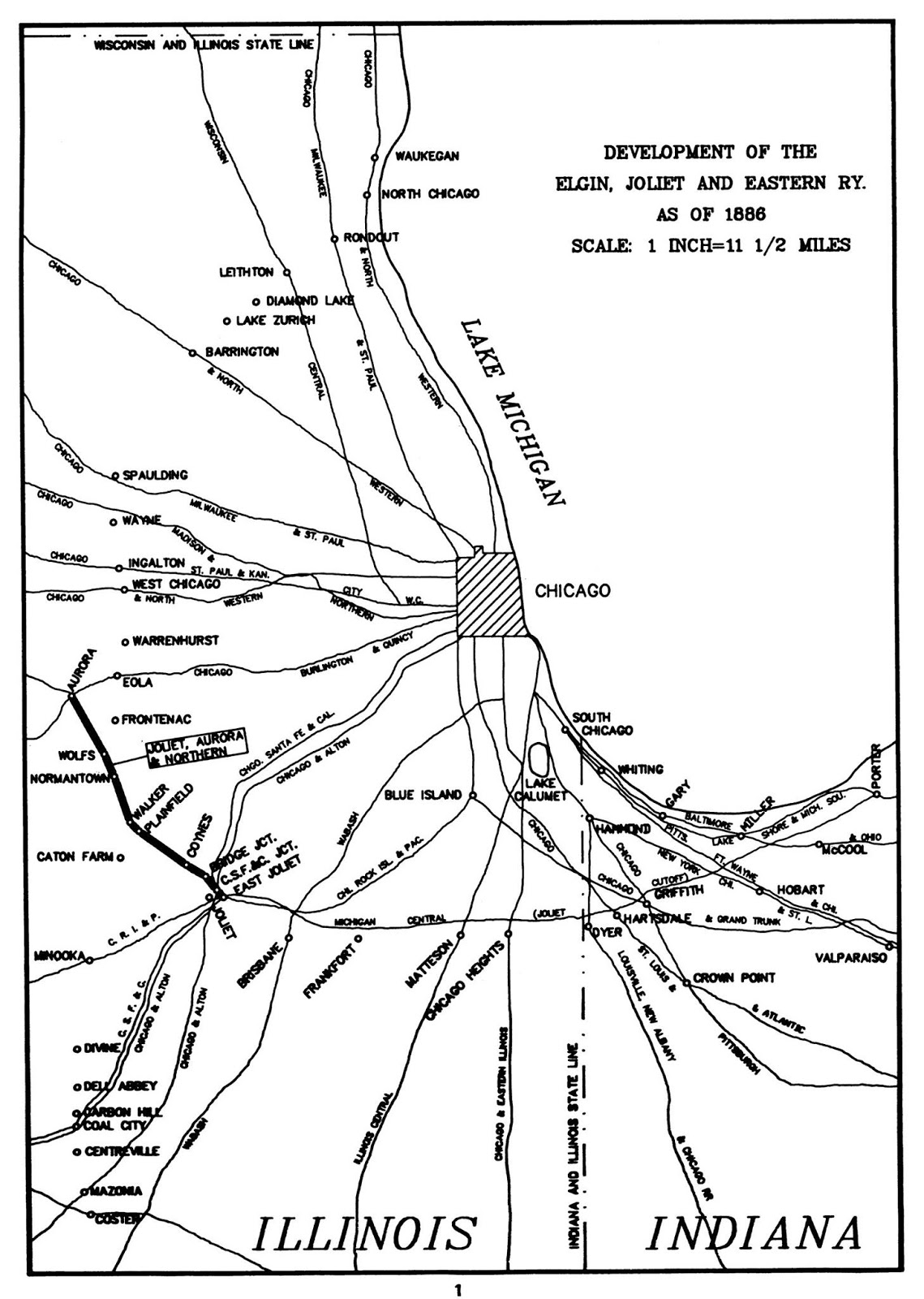 Elgin Joliet And Eastern Railway Map Industrial History: Ej&E: Elgin, Joliet & Eastern