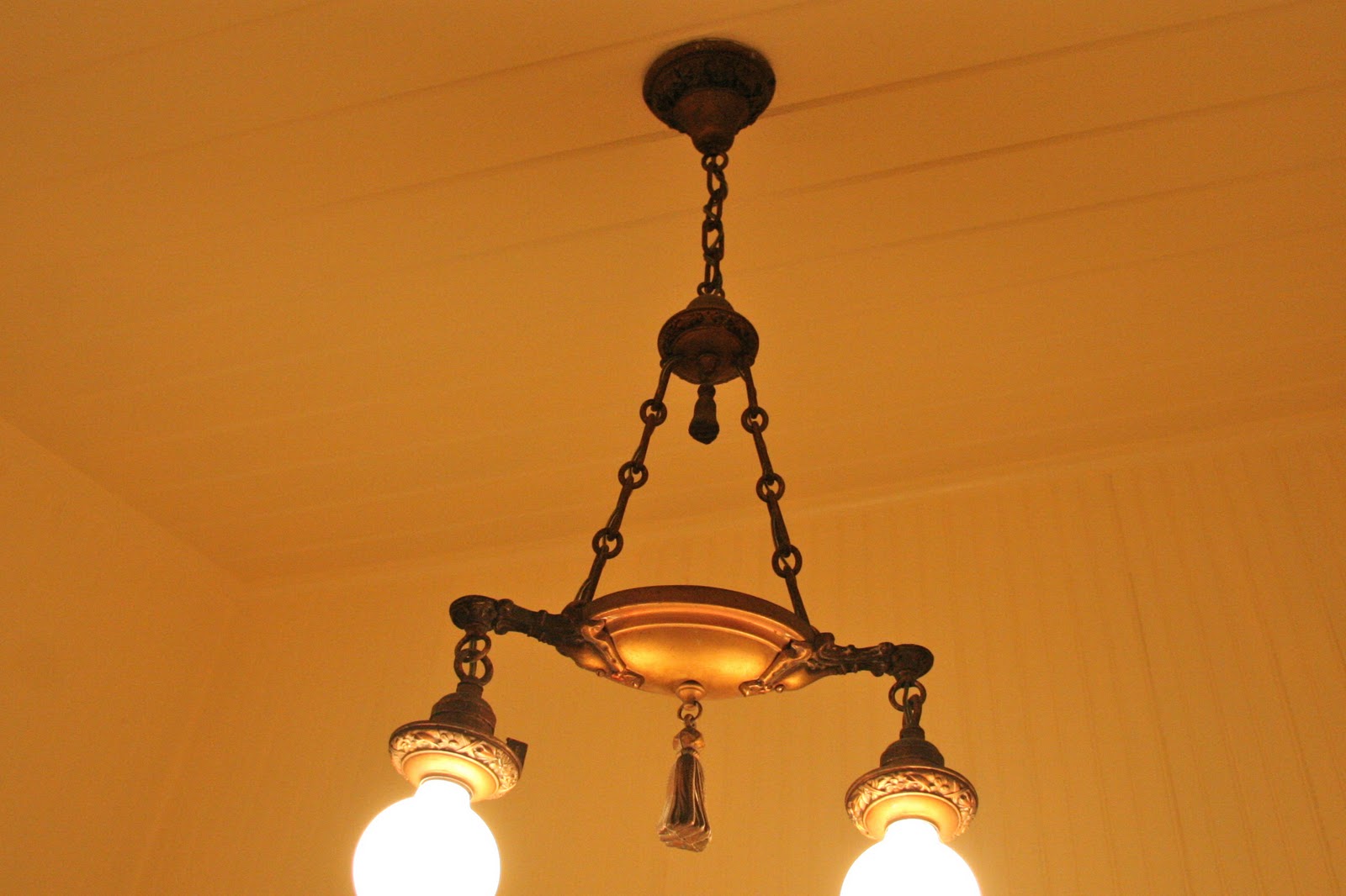 Cass House Old lights and stained glass...