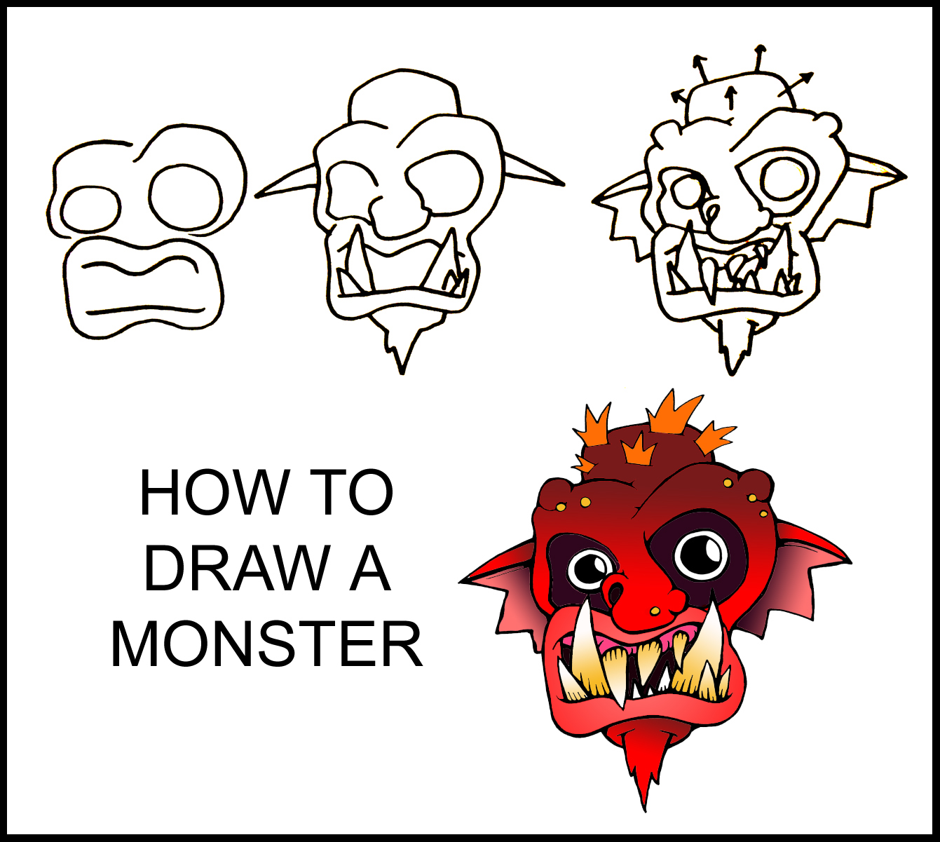 How To Draw A Monster Drawingforall Net - vrogue.co