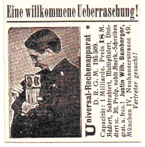 Publicitate într-un ziar german din 1903