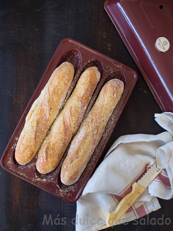 Baguettes sin amasado. Vídeo Receta