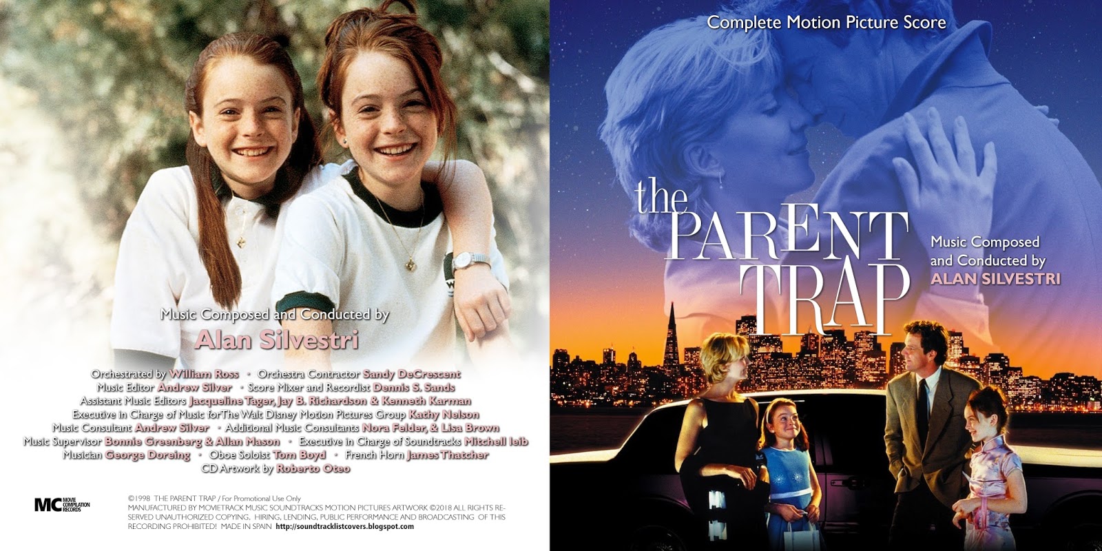 Alan Silvestri Suite From The Parent Trap Soundtrack List Covers: The Parent Trap Complete (Alan Silvestri)