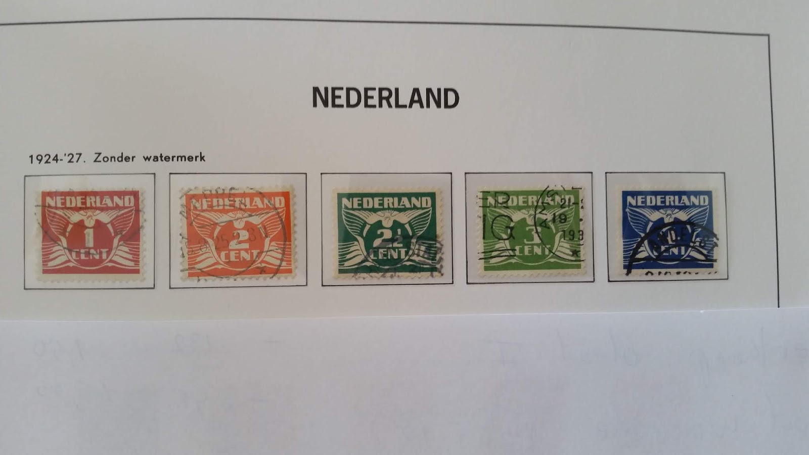 Goedkoop Nederlandse postzegels kopen. 19241925. Vliegende duif. Zonder watermerk NVPH 144/148 Goedkoop Nederlandse postzegels kopen. 19241925. Vliegende duif. Zonder watermerk NVPH 144/148