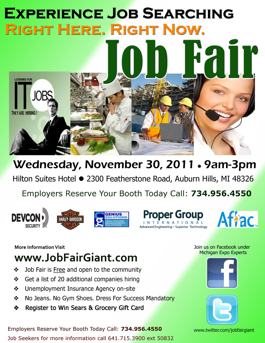 Oakland County Job Fair November 30, 2011 Download Flyer Here