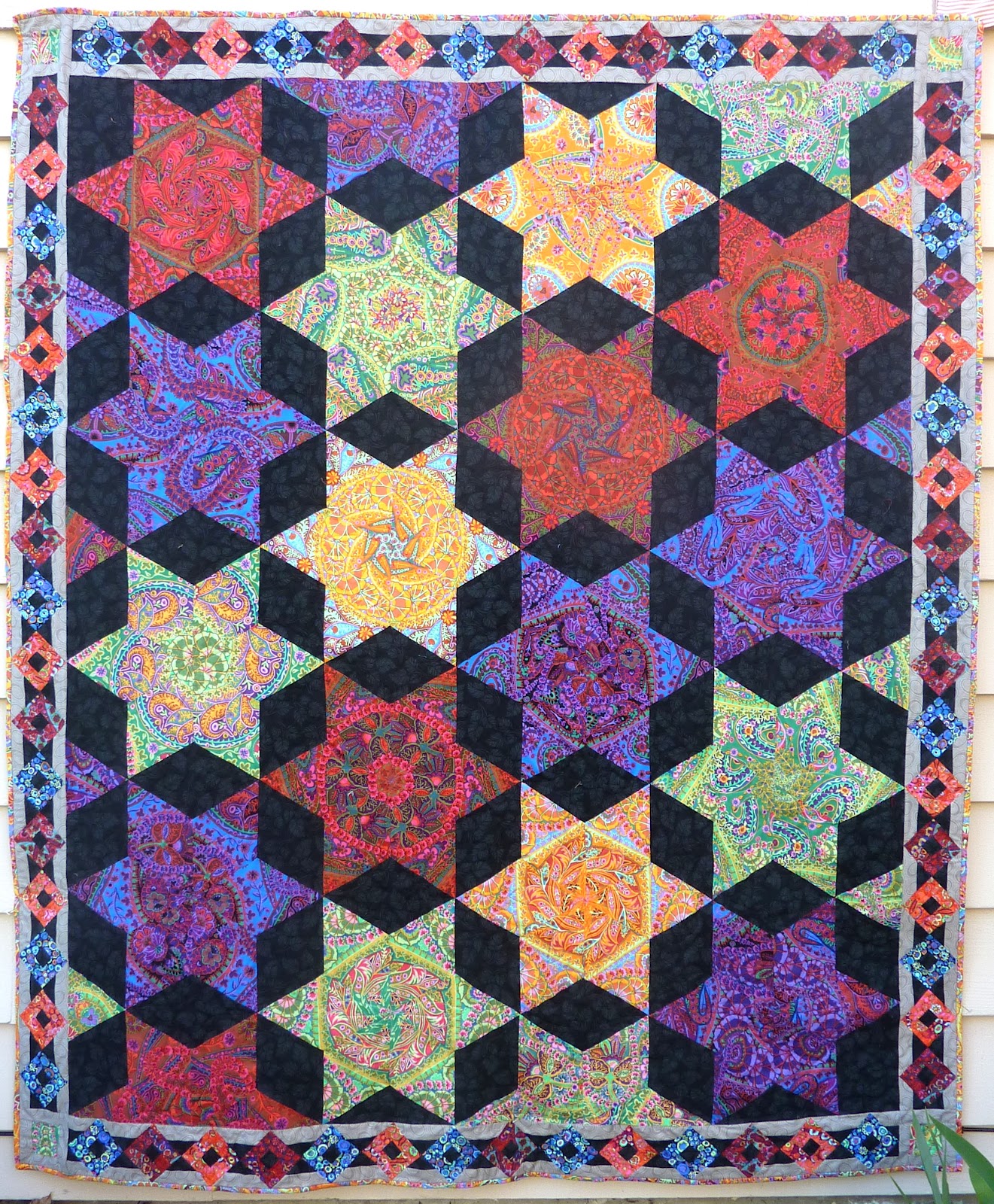 Summer's Snippets: Double-sided Quilt completed... for my sweetie...