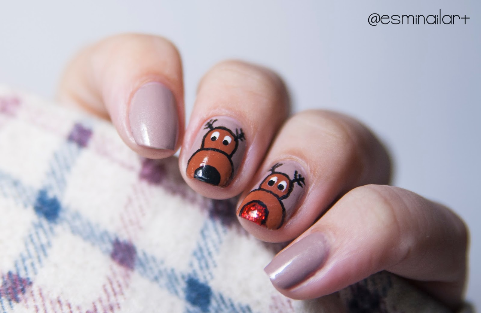 Mi nail art! Manicura de Renos NavidadNataliciosa2