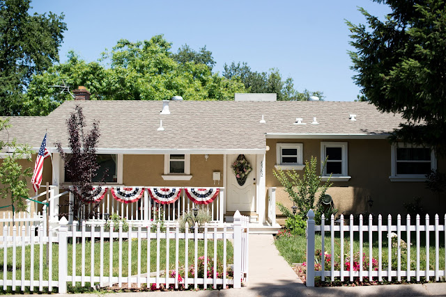 Flag Bunting on Porch