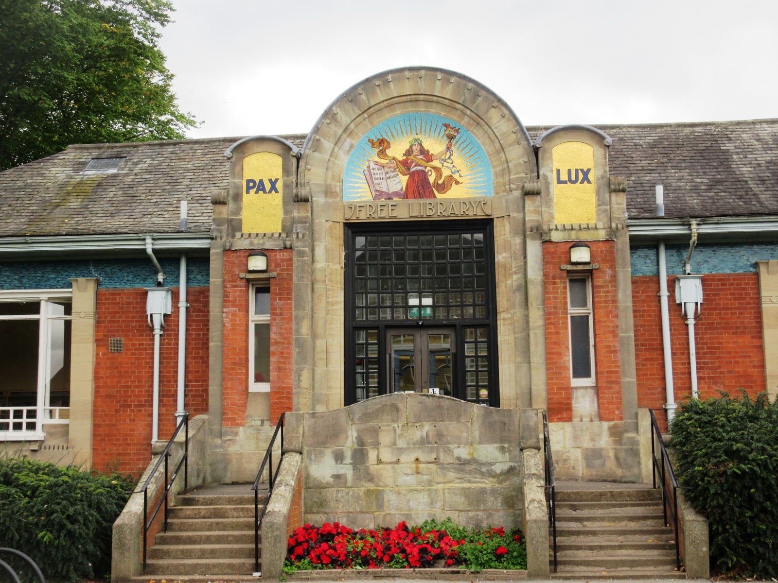 Liberal England Pax et Lux Long Eaton's Carnegie library