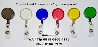 Yoyo Transparan + Logo, GANTUNGAN ID CARD YOYO TRANSPARAN, Yoyo ID Card, Badge Reel, Cetak Yoyo Berlogo, Yoyo ID Card Warna Semi Transparan