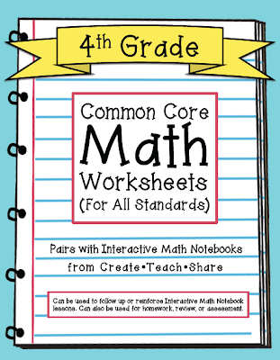 Common Core Math Worksheets for all standards  Create Teach Share