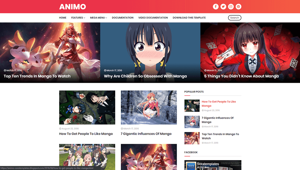 Animo - Responsive Anime Blogger Template