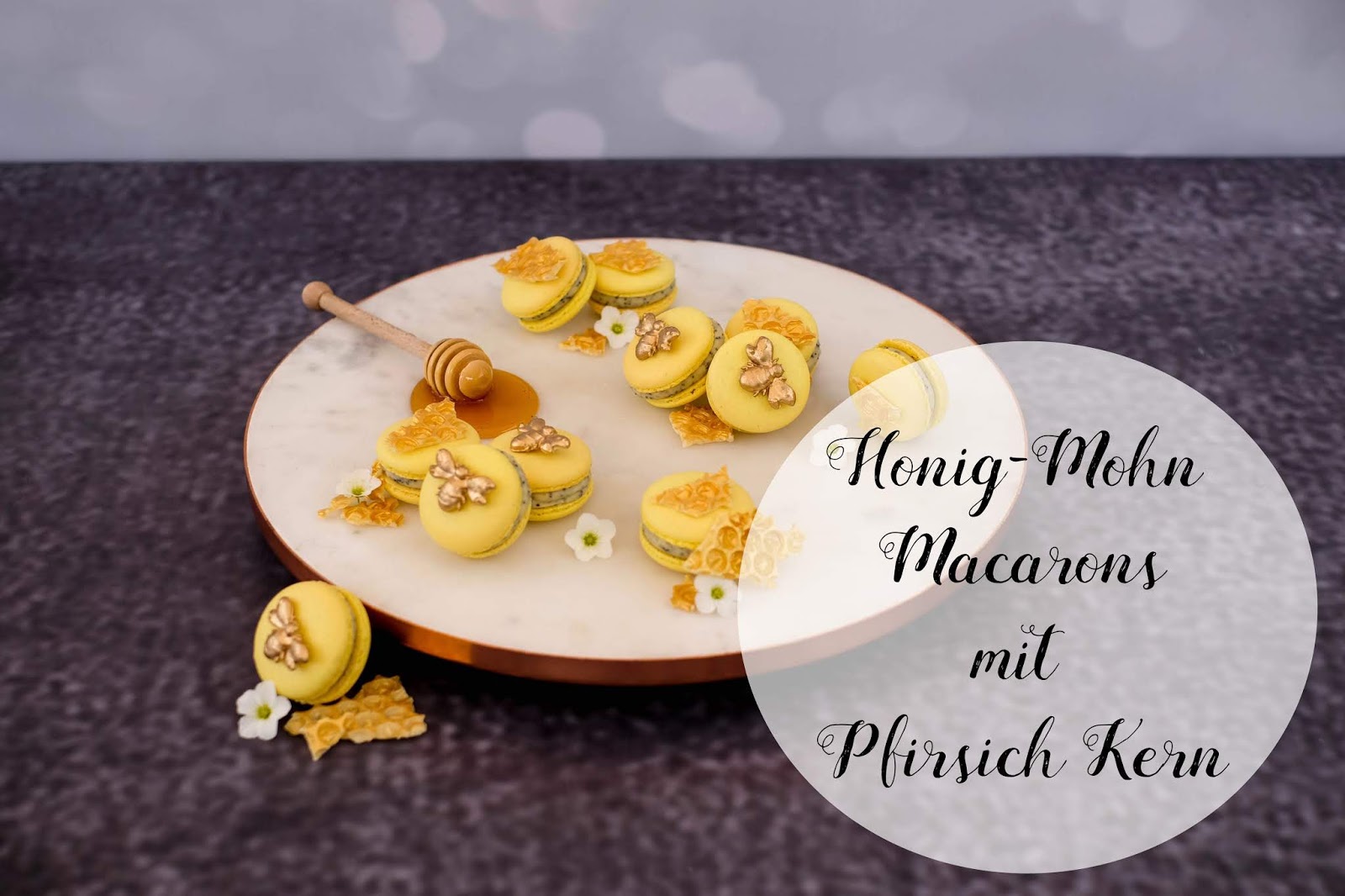 Honig-Mohn Macarons mit Pfirsich Kern | Marion's Kaffeeklatsch Honig-Mohn Macarons mit Pfirsich Kern | Marion's Kaffeeklatsch