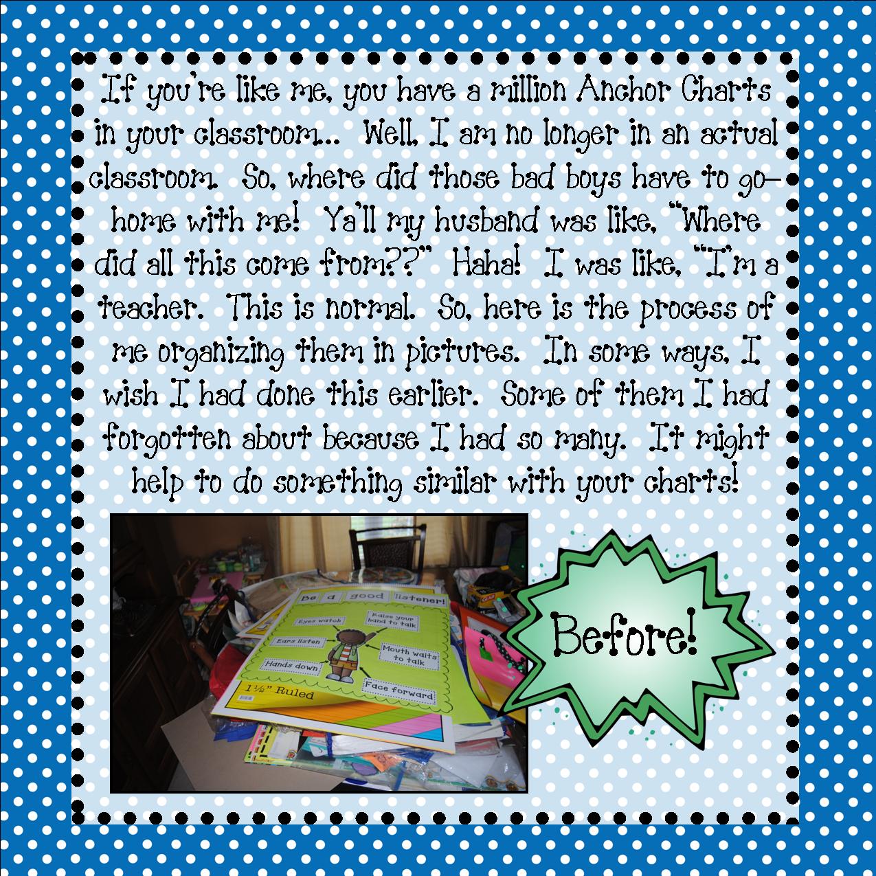 Teaching, Learning, & Loving Anchor Chart Storage