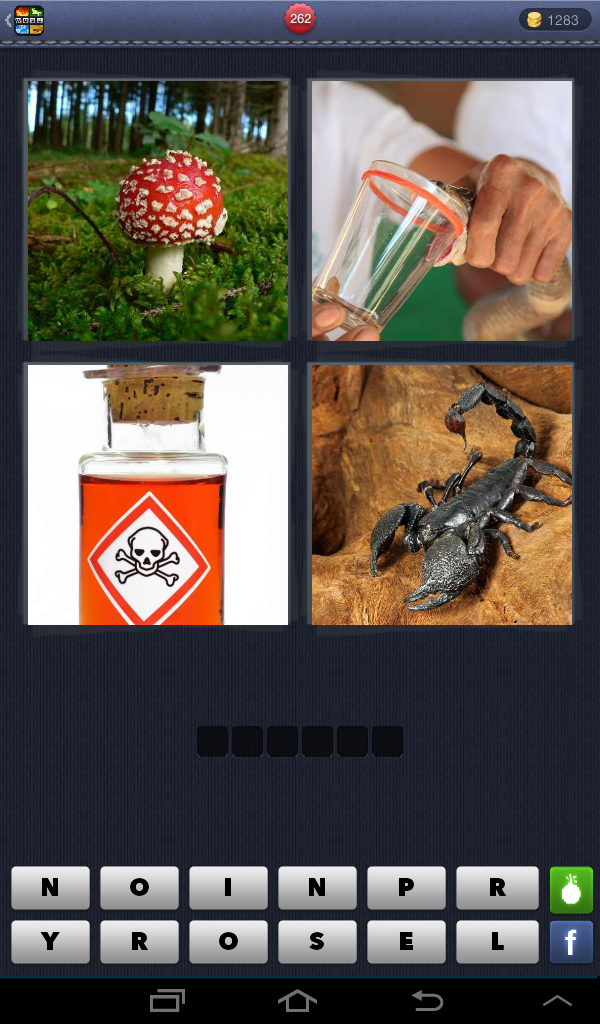 4 Pictures 1 word answers and help POISON