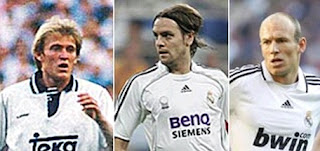 Real Madrid crystal players: Prosinecki, Woodgate and Robben