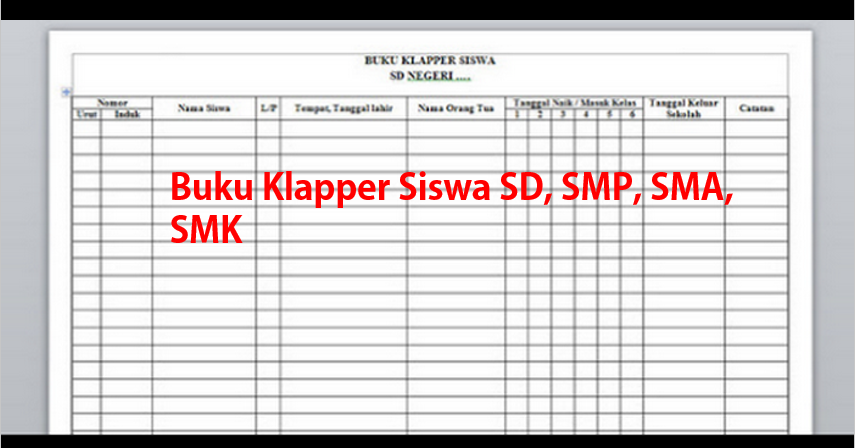 Cara Pengisian Buku Klaper Siswa Hammer Books