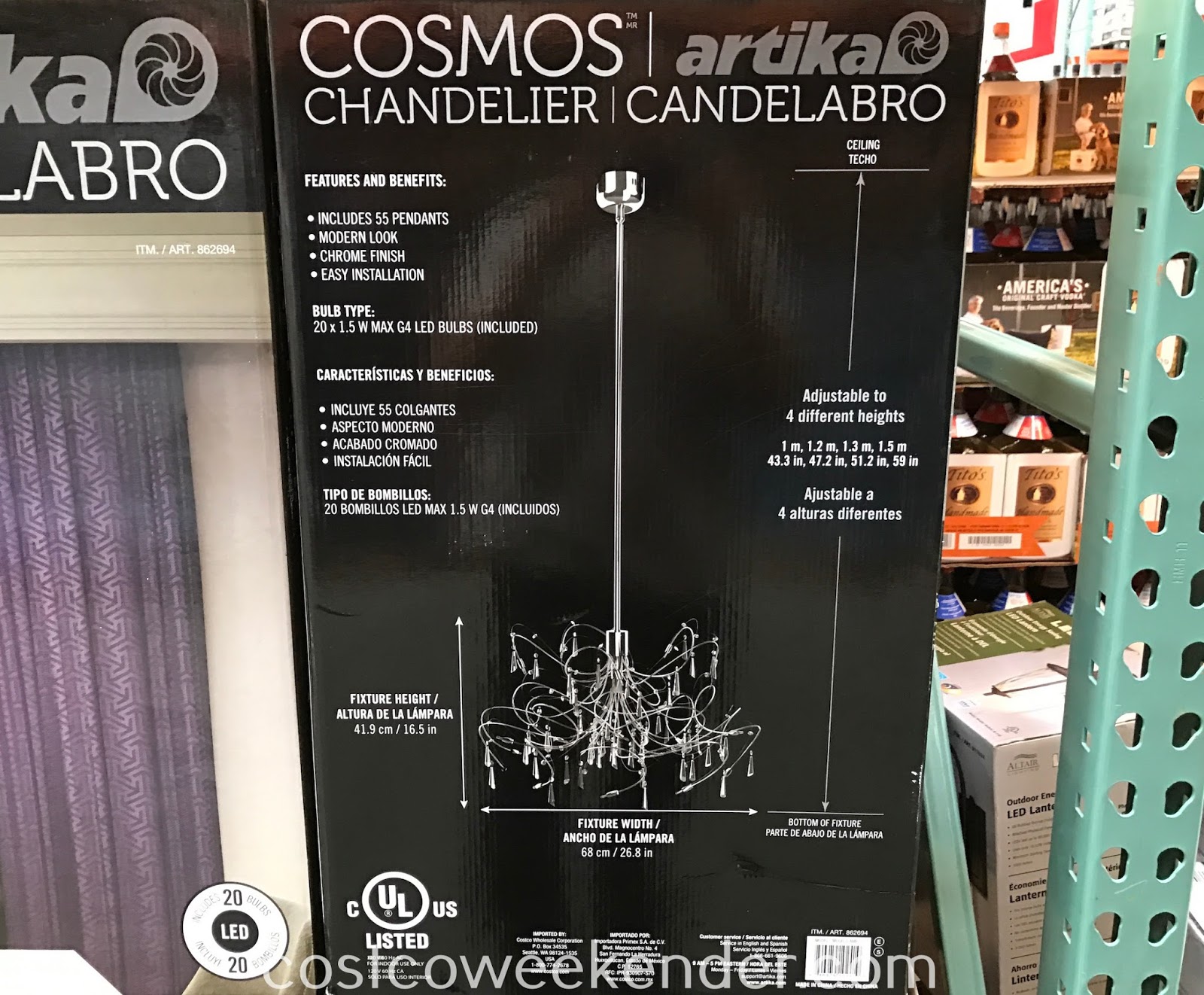Artika Cosmos LED Chandelier Costco Weekender